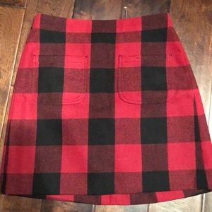 COPY - NEW J. CREW BUFFALO CHECK LINED SKIRT